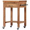 Kitchen Trolley 22.8"x22.8"x35" Solid Wood Acacia