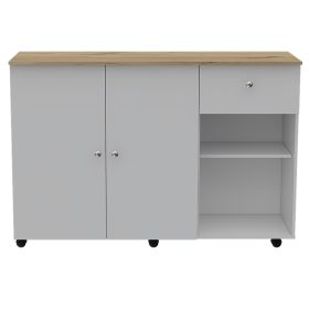 Kitchen Island Cart Indiana, Kitchen, White / Light Oak