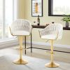 Bar Stools Set of 2,Counter Height Bar Stools,Velvet Swivel Bar Stool for Kitchen Island,Bar Pub Beige
