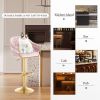 Bar Stools Set of 2,Counter Height Bar Stools,Velvet Swivel Bar Stool for Kitchen Island,Bar Pub PINK