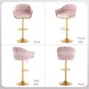 Bar Stools Set of 2,Counter Height Bar Stools,Velvet Swivel Bar Stool for Kitchen Island,Bar Pub PINK