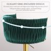 Bar Stools Set of 2,Gold Velvet Bar Stools,Counter Height Bar Stools with Low Back,Swivel Bar Stools for Kitchen Island, Bar Pub Green