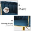 Bar Stools Set of 2,Gold Velvet Bar Stools,Counter Height Bar Stools with Low Back,Swivel Bar Stools for Kitchen Island, Bar Pub Navy Blue