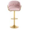 Bar Stools Set of 2,Counter Height Bar Stools,Velvet Swivel Bar Stool for Kitchen Island,Bar Pub PINK