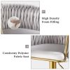 Bar Stools Set of 2,Gold Velvet Bar Stools,Counter Height Bar Stools with Low Back,Swivel Bar Stools for Kitchen Island, Bar Pub Light Grey