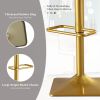 Bar Stools Set of 2,Gold Velvet Bar Stools,Counter Height Bar Stools with Low Back,Swivel Bar Stools for Kitchen Island, Bar Pub Beige