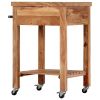 Kitchen Trolley 22.8"x22.8"x35" Solid Wood Acacia