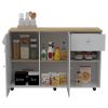 Kitchen Island Cart Indiana, Kitchen, White / Light Oak