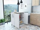 Kitchen Island Cart Indiana, Kitchen, White / Light Oak