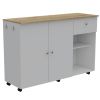 Kitchen Island Cart Indiana, Kitchen, White / Light Oak