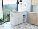 Kitchen Island Cart Indiana, Kitchen, White / Light Oak