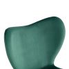 Dining chairs set of 2, Dark Green velvet Chair modern kitchen chair with metal leg