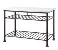 Freyja Kitchen Island; White Cultured Stone & Gray Finish YF
