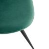 Dining chairs set of 2, Dark Green velvet Chair modern kitchen chair with metal leg