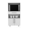 DEPOT E-SHOP Wales Kitchen Pantry with 2 shelves and 2 doors, White