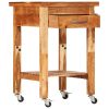 Kitchen Trolley 21.7"x21.7"x35" Solid Wood Acacia