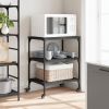 Kitchen Trolley Black 23.6"x16.1"x29.9" Engineered Wood