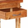 Kitchen Trolley 21.7"x21.7"x35" Solid Wood Acacia