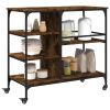 Kitchen Trolley Smoked Oak 39.4"x17.7"x35.2" Engineered Wood