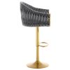 Bar Stools Set of 2,Counter Height Bar Stools,Velvet Swivel Bar Stool for Kitchen Island,Bar Pub DRAKGREE