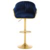 Bar Stools Set of 2,Counter Height Bar Stools,Velvet Swivel Bar Stool for Kitchen Island,Bar Pub BLUE