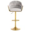 Bar Stools Set of 2,Counter Height Bar Stools,Velvet Swivel Bar Stool for Kitchen Island,Bar Pub LIGHTGREY