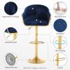 Bar Stools Set of 2,Counter Height Bar Stools,Velvet Swivel Bar Stool for Kitchen Island,Bar Pub BLUE