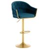 Bar Stools Set of 2,Counter Height Bar Stools,Velvet Swivel Bar Stool for Kitchen Island,Bar Pub Navy Blue