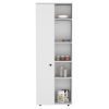DEPOT E-SHOP Cary 67" H Kitchen Storage Cabinet With One Door, Five Interior Shelves and Five Exterior Shelves,White