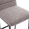 Bar Stools Set of 2 With Back,Upholstered Linen Fabric Kitchen Breakfast Bar Stools with Footrest,Coffee