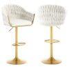 Bar Stools Set of 2,Counter Height Bar Stools,Velvet Swivel Bar Stool for Kitchen Island,Bar Pub Beige