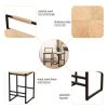Set of 2 Bar Stools with Back Paper Rope Woven Counter Height Dining Chairs for Kitchen, Home (Paper Rope with Back)