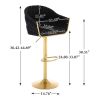 Bar Stools Set of 2,Counter Height Bar Stools,Velvet Swivel Bar Stool for Kitchen Island,Bar Pub Black