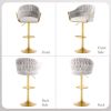Bar Stools Set of 2,Counter Height Bar Stools,Velvet Swivel Bar Stool for Kitchen Island,Bar Pub LIGHTGREY
