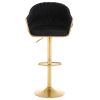 Bar Stools Set of 2,Counter Height Bar Stools,Velvet Swivel Bar Stool for Kitchen Island,Bar Pub Black