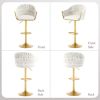 Bar Stools Set of 2,Counter Height Bar Stools,Velvet Swivel Bar Stool for Kitchen Island,Bar Pub Beige