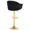 Bar Stools Set of 2,Counter Height Bar Stools,Velvet Swivel Bar Stool for Kitchen Island,Bar Pub Black