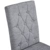 Linen Tufted Dining Room Chairs Set of 4, Accent Diner Chairs Upholstered Fabric Side Stylish Kitchen Chairs with Metal Legs and Padded Seat - Gray