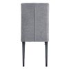 Linen Tufted Dining Room Chairs Set of 4, Accent Diner Chairs Upholstered Fabric Side Stylish Kitchen Chairs with Metal Legs and Padded Seat - Gray