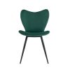 Dining chairs set of 2, Dark Green velvet Chair modern kitchen chair with metal leg