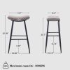 Counter Height Bar Stool Set of 2 for Dining Room Kitchen Counter Island, Linen fabric Upholstered Breakfast Stools With Footrest,Coffee