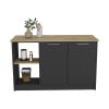 Kitchen Island Padua, Kitchen, Black / Macadamia