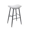 Counter Height Bar Stool Set of 2 for Dining Room Kitchen Counter Island,Linen fabric Upholstered Breakfast Stools With Footrest,Beige Gray+Pale Blue