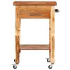 Kitchen Trolley 21.7"x21.7"x35" Solid Wood Acacia