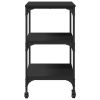 Kitchen Trolley Black 23.6"x16.1"x29.9" Engineered Wood