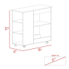 DEPOT E-SHOP Pl Kitchen Cart Two Storage Shelves, Three Side Shelves, Four Casters, White / Dark Brown