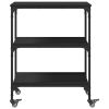 Kitchen Trolley Black 23.6"x16.1"x29.9" Engineered Wood