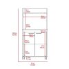 Kira Kitchen Kart; Double Door Cabinet; One Open Shelf; Two Interior Shelves -White