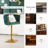 Bar Stools Set of 2,Gold Velvet Bar Stools,Counter Height Bar Stools with Low Back,Swivel Bar Stools for Kitchen Island, Bar Pub Green