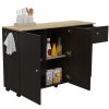 Sayville 2-Drawer 2-Shelf Kitchen Island Black Wengue